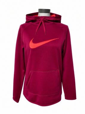 NWT Nike Therma Dri-Fit Maroon Hoodie with Coral Swoosh